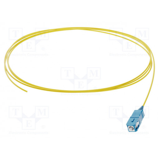 G-SC-XX-S-002.0-P9-A-09-Y; Optic fiber pigtail; SC/UPC; 2m; Optical fiber: 900um; yellow; FIBRAIN