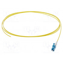 G-LC-XX-S-002.0-P9-A-09-Y; Optic fiber pigtail; LC/UPC; 2m; Optical fiber: 900um; yellow; FIBRAIN