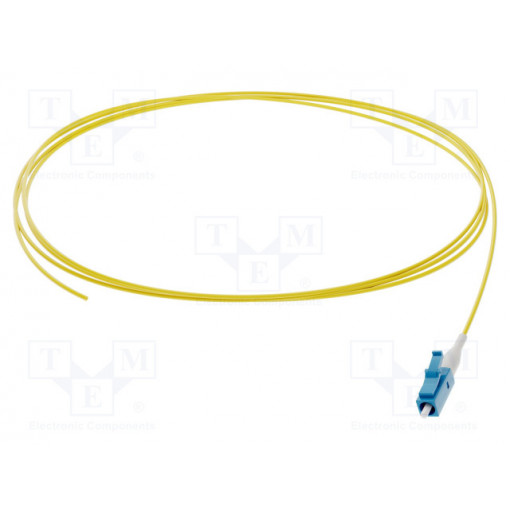 G-LC-XX-S-002.0-P9-A-09-Y; Optic fiber pigtail; LC/UPC; 2m; Optical fiber: 900um; yellow; FIBRAIN