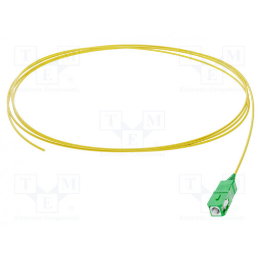 G-SCA-XX-S-001.0-P9-A-09-Y; Optic fiber pigtail; SC/APC; 1m; Optical fiber: 900um; yellow; FIBRAIN