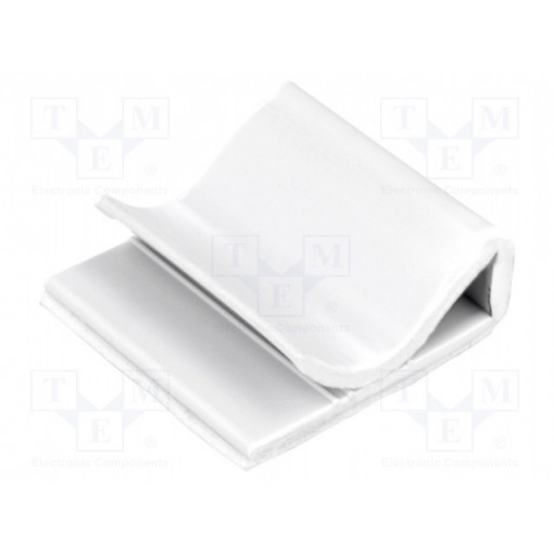 ; Self-adhesive cable holder; PVC; light grey; FIX&FASTEN