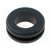 ; Grommet; Ømount.hole: 12mm; Øhole: 10mm; rubber; black; FIX&FASTEN