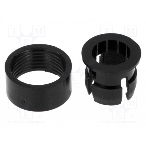 FIX-LED5-2; LED holder; 5mm; two-piece; black; UL94V-2; L: 6.7mm; Mat: polyamide; FIX&FASTEN FIX-LED5-2; LED holder; 5mm; two-piece; black; UL94V-2; L: 6.7mm; Mat: polyamide; FIX&FASTEN