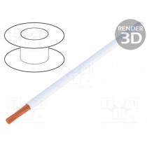FLRYW-B0.50-WH; Wire; FLRYW-B; stranded; Cu; 0.5mm2; PVC; white; 60V; 100m; Class: 5; BQ CABLE