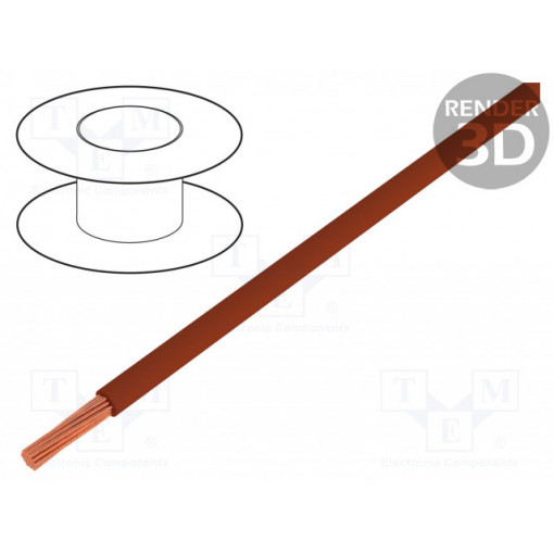 FLRYW-B0.75-BR; Wire; FLRYW-B; stranded; Cu; 0.75mm2; PVC; brown; 60V; 100m; Class: 5; BQ CABLE