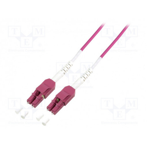 FP4UB00; Fiber patch cord; OM4; both sides,LC/UPC; 0.5m; LSZH; violet; LOGILINK