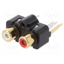 FW6192; Socket; RCA; female; double; straight; THT; gold-plated; CLIFF