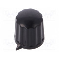 408.61; Knob; with pointer; ABS; Øshaft: 6mm; Ø12x12.8mm; black; MENTOR