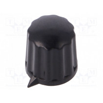 408.61; Knob; with pointer; ABS; Øshaft: 6mm; Ø12x12.8mm; black; MENTOR 408.61; Knob; with pointer; ABS; Øshaft: 6mm; Ø12x12.8mm; black; MENTOR