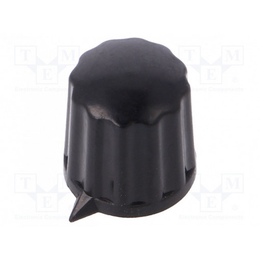 408.61; Knob; with pointer; ABS; Øshaft: 6mm; Ø12x12.8mm; black; MENTOR 408.61; Knob; with pointer; ABS; Øshaft: 6mm; Ø12x12.8mm; black; MENTOR