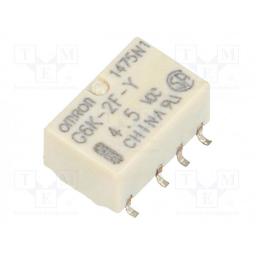 G6K-2F-Y 4.5VDC; Relay: electromagnetic; DPDT; Ucoil: 4.5VDC; 0.3A/125VAC; 1A/30VDC; OMRON OCB