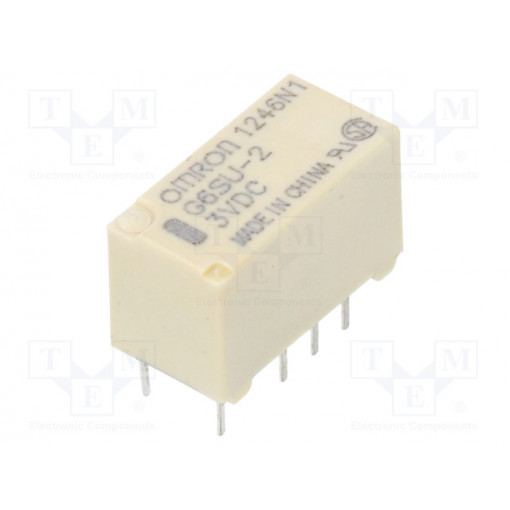 G6SU-2 3VDC; Relay: electromagnetic; DPDT; Ucoil: 3VDC; 0.5A/125VAC; 2A/30VDC; OMRON