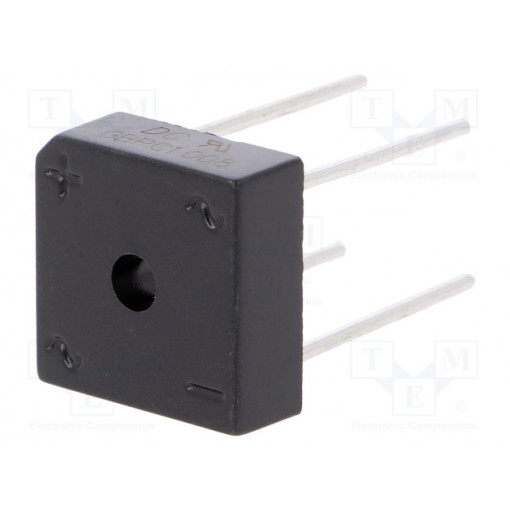 GBPC1008; Single-phase bridge rectifier; Urmax: 800V; If: 10A; Ifsm: 240A; DC COMPONENTS GBPC1008; Single-phase bridge rectifier; Urmax: 800V; If: 10A; Ifsm: 240A; DC COMPONENTS