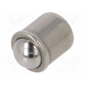GN 614-8-NI; Smooth ball spring plunger; stainless steel; L: 9mm; F1: 7N; ELESA+GANTER
