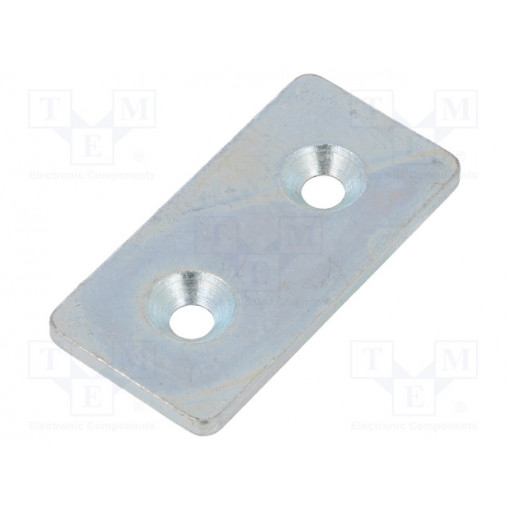 GN 967-40-80-F-1-ZB; Flat bar; for profiles; W: 40mm; L: 80mm; steel; Colour: steel; ELESA+GANTER