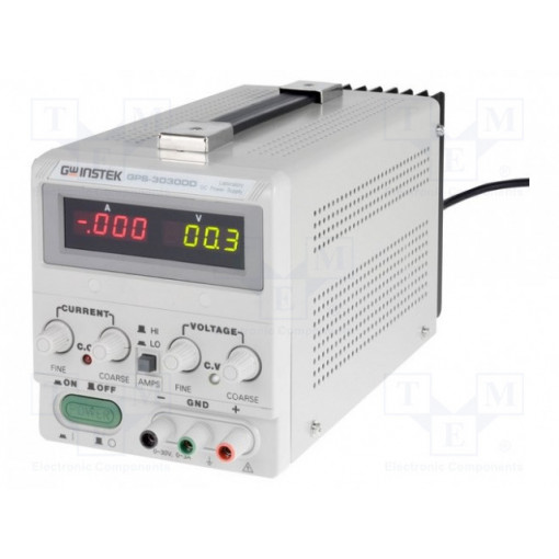 GPS-3030DD; Power supply: laboratory; Channels: 1; 0÷30VDC; 0÷3A; Plug: EU; GW INSTEK