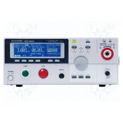 GPT-9804; Meter: safety tester; Plug: EU; Man.series: GPT-9800; 50W; GW INSTEK GPT-9804; Meter: safety tester; Plug: EU; Man.series: GPT-9800; 50W; GW INSTEK