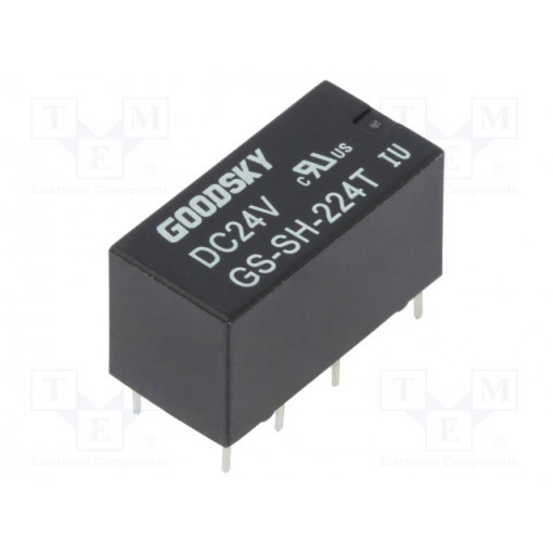 GS-SH-224T; Relay: electromagnetic; DPDT; Ucoil: 24VDC; 1A/120VAC; 2A/24VDC; 2A; GOODSKY
