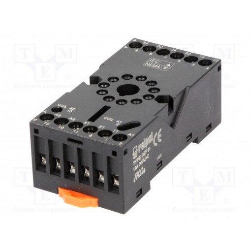 2613506; Socket; PIN: 11; 10A; 250VAC; Mounting: DIN,on panel; Series: R15; RELPOL 2613506; Socket; PIN: 11; 10A; 250VAC; Mounting: DIN,on panel; Series: R15; RELPOL