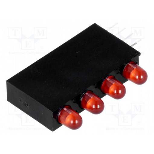H30D-4SD; LED; in housing; red; 3mm; No.of diodes: 4; 20mA; Lens: diffused,red; LUCKY LIGHT H30D-4SD; LED; in housing; red; 3mm; No.of diodes: 4; 20mA; Lens: diffused,red; LUCKY LIGHT