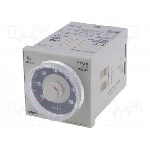 H3CR-H8L 24AC/DC M; Timer; 0,05÷12min; DPDT; 250VAC/5A; 24VAC; 24VDC; octal; -10÷55°C; OMRON