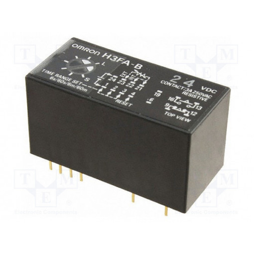 H3FA-B 24DC; Timer; 0,6s÷60min; SPST-NO + SPST-NC; 250VAC/3A; 24VDC; PCB; OMRON