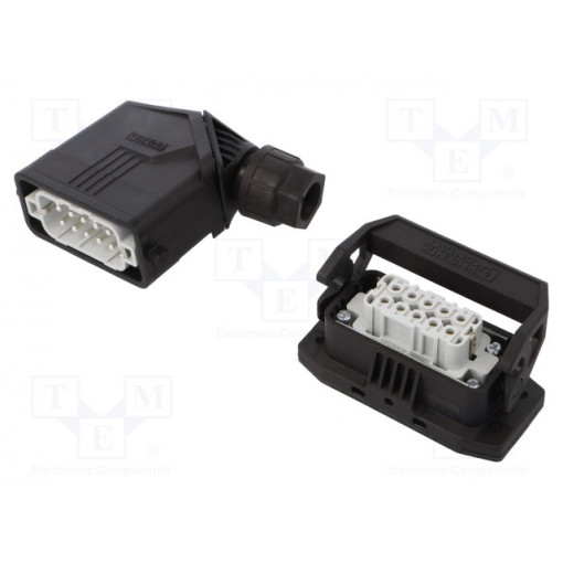 1411357; Connector: HDC; male + female; Pitch: 49,5x16mm; 250V; 20A; PIN: 10; PHOENIX CONTACT