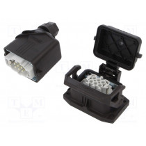 1411487; Connector: HDC; male + female; Pitch: 44x27mm; 500V; 16A; PIN: 6; PHOENIX CONTACT