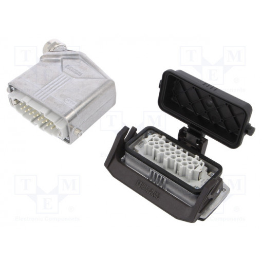 1411492; Connector: HDC; male + female; Pitch: 77,5x27mm; 500V; 16A; PIN: 16; PHOENIX CONTACT