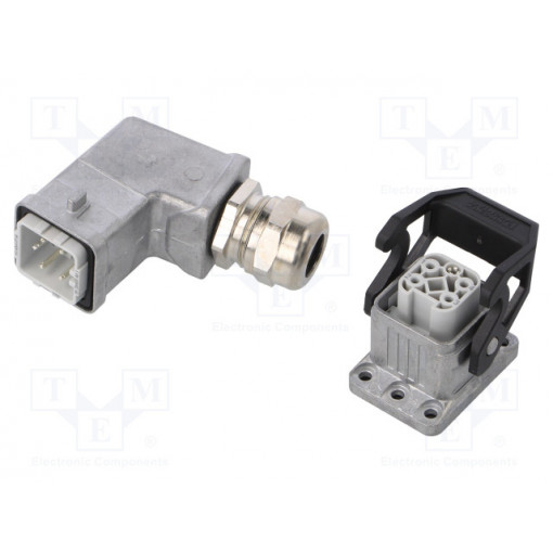 1424452; Connector: HDC; male + female; Pitch: 1x screw (21x21mm); 230V; PHOENIX CONTACT
