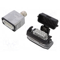 1424456; Connector: HDC; male + female; Pitch: 49,5x16mm; 250V; 16A; PIN: 10; PHOENIX CONTACT