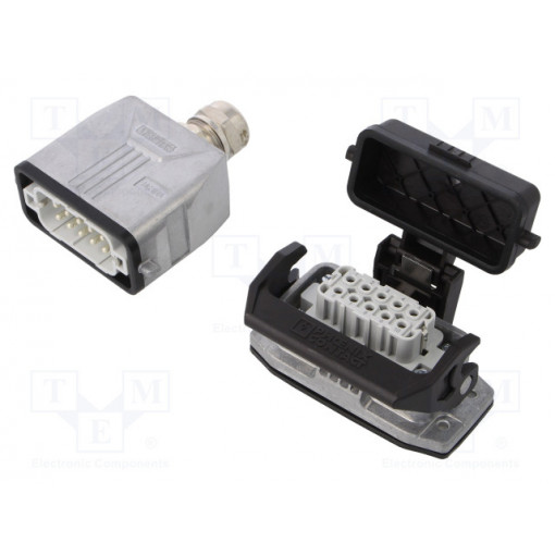 1424456; Connector: HDC; male + female; Pitch: 49,5x16mm; 250V; 16A; PIN: 10; PHOENIX CONTACT