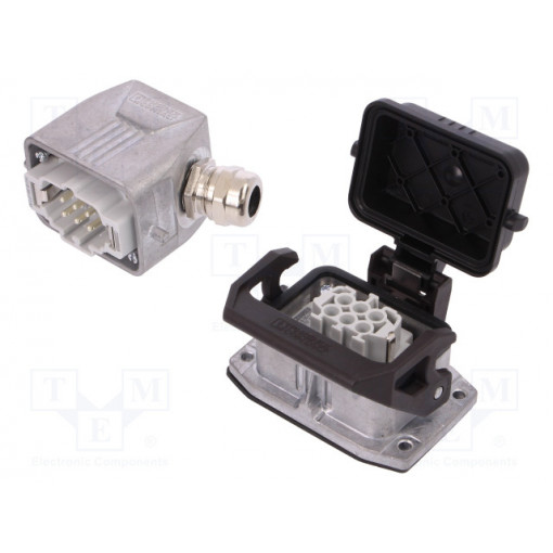 1416353; Connector: HDC; male + female; Pitch: 44x27mm; 500V; 16A; PIN: 6; PHOENIX CONTACT
