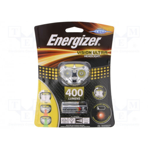 7638900424478; Torch: LED headtorch; waterproof; 2h; 400lm; Colour: yellow; ENERGIZER 7638900424478; Torch: LED headtorch; waterproof; 2h; 400lm; Colour: yellow; ENERGIZER