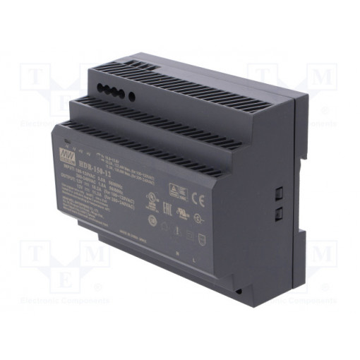 HDR-150-12; Power supply: switched-mode; 135.6W; 12VDC; 10.8÷13.2VDC; 11.3A; MEAN WELL