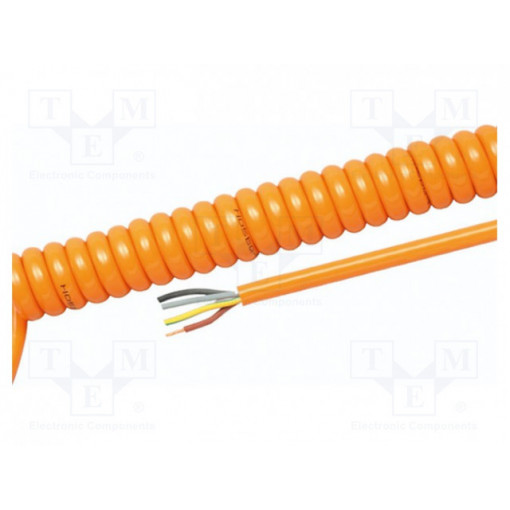 85340; Wire: coiled; 5G1mm2; unshielded; PUR; orange; 300/500V; 0.3m; 1.2m; HELUKABEL