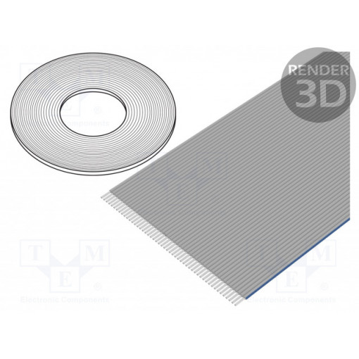 HF365/50SF (100FT); Wire: ribbon; 1.27mm; stranded; Cu; 50x28AWG; unshielded; 30,5m; 3M GCS