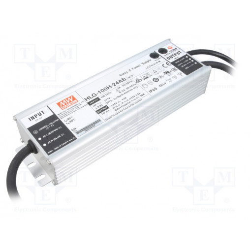 HLG-100H-24AB; Power supply: switched-mode; LED; 96W; 24VDC; 22÷27VDC; 2.5÷4A; MEAN WELL