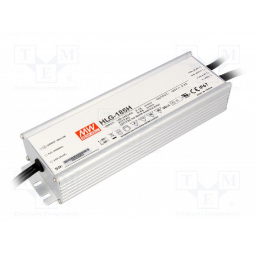 HLG-185H-12B; Power supply: switched-mode; LED; 156W; 12VDC; 13A; 90÷305VAC; IP67; MEAN WELL