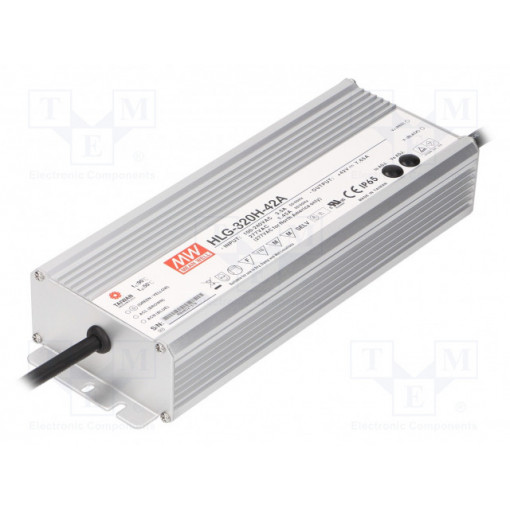 HLG-320H-42A; Power supply: switched-mode; LED; 321.3W; 42VDC; 38÷45VDC; IP65; MEAN WELL