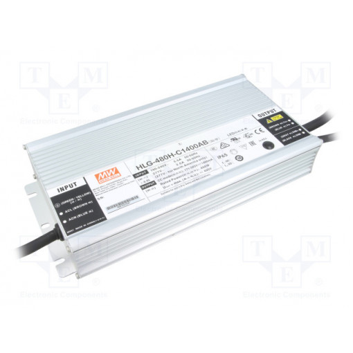 HLG-480H-C1400AB; Power supply: switched-mode; LED; 480W; 171÷343VDC; 700÷1400mA; MEAN WELL