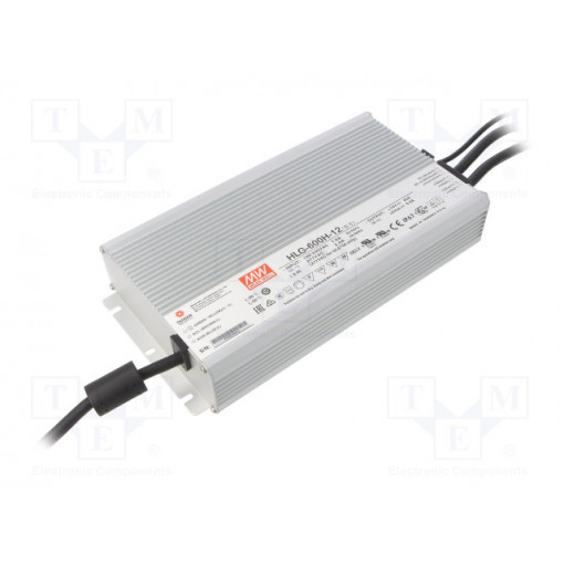 HLG-600H-12; Power supply: switched-mode; LED; 480W; 12VDC; 40A; 90÷305VAC; IP67; MEAN WELL
