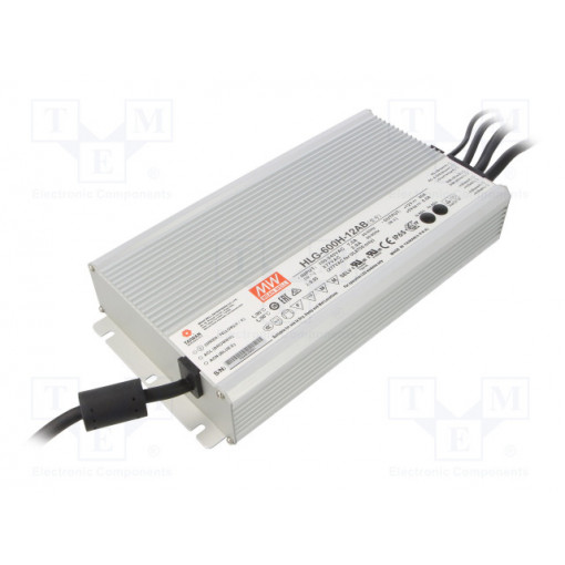 HLG-600H-12AB; Power supply: switched-mode; LED; 480W; 12VDC; 10.2÷12.6VDC; IP65; MEAN WELL