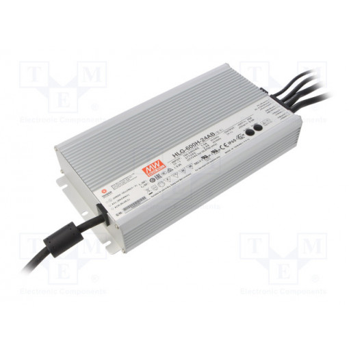 HLG-600H-24AB; Power supply: switched-mode; LED; 600W; 24VDC; 20.4÷25.2VDC; IP65; MEAN WELL