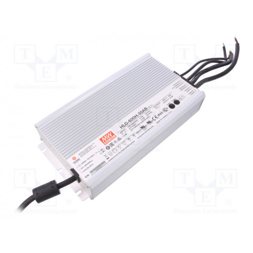 HLG-600H-30AB; Power supply: switched-mode; LED; 600W; 30VDC; 25.5÷31.5VDC; IP65; MEAN WELL