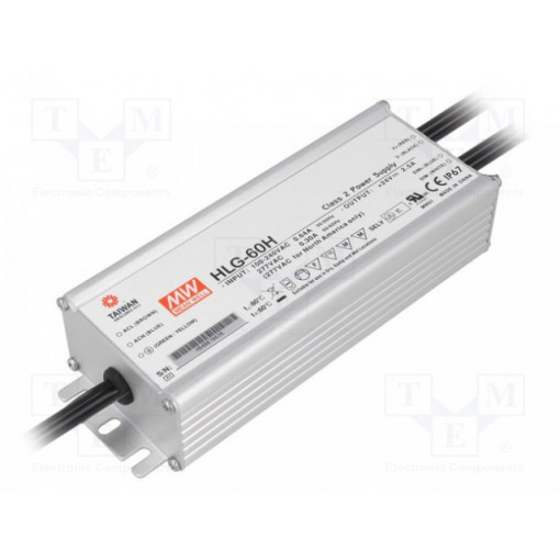 HLG-60H-42B; Power supply: switched-mode; LED; 60.9W; 42VDC; 1.45A; 90÷305VAC; MEAN WELL