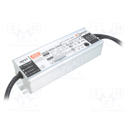 HLG-80H-24AB; Power supply: switched-mode; LED; 81.6W; 24VDC; 22÷27VDC; IP65; MEAN WELL