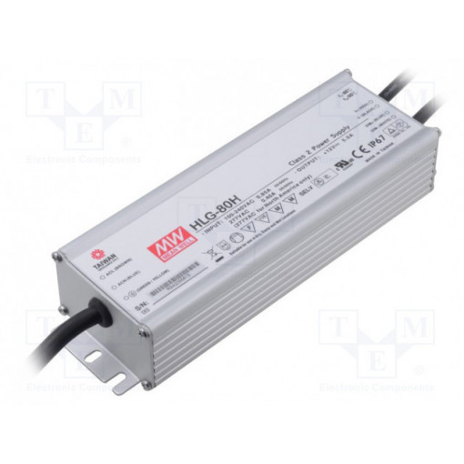 HLG-80H-24B; Power supply: switched-mode; LED; 81.6W; 24VDC; 3.4A; 90÷305VAC; MEAN WELL