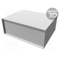 1458G4B; Enclosure: with panel; 1458; X: 254mm; Y: 203mm; Z: 102mm; blue; HAMMOND