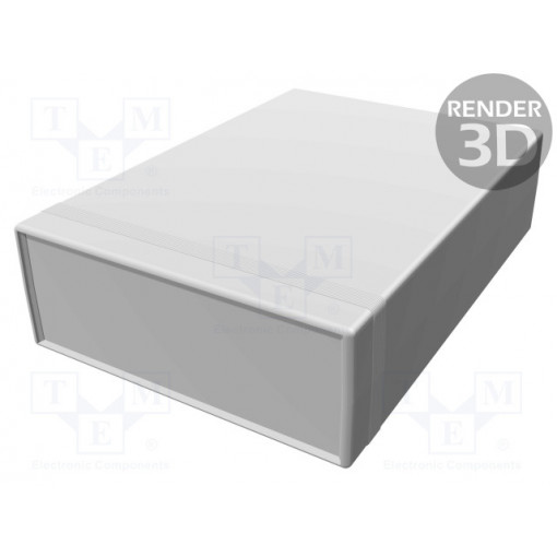 1598JGY; Enclosure: with panel; 1598; X: 200mm; Y: 280mm; Z: 76mm; ABS; grey; HAMMOND